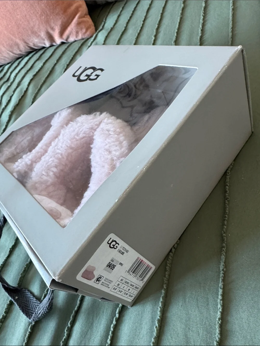 UGG Pink Shearling-Trim Cozy Bootie Slippers